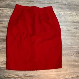 Harve Benard Red Wool Skirt